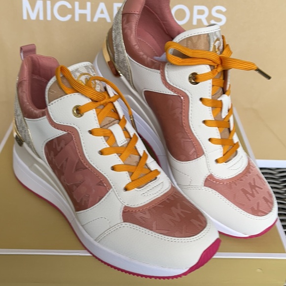 Michael Kors Crista Trainer MK Outline Jacquard 49F1CRFS2Y SNST RS MLTI WMNS - Picture 7 of 16